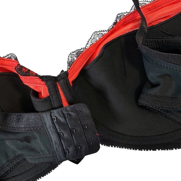 Fredrick’s of Hollywood Red and Black Lacy Underwire Bra Size 40F - Picture 9 of 12